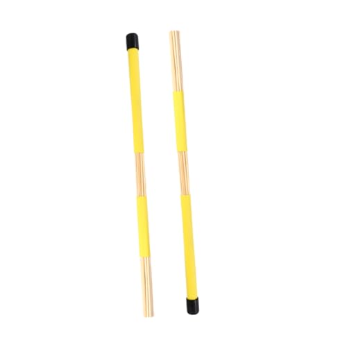 YARNOW 1 Par Baquetas de Madera para Batería, Cepillos para Jazz y Música Folk, Empuñadura Cómoda, Superficie Lisa, Color Amarillo miniatura 1