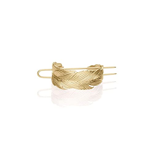 Feather Bun Cuff Vintage Leaf Hair Stick Set Women Wedding Hair Accessories Retro Hair Pins,Gold