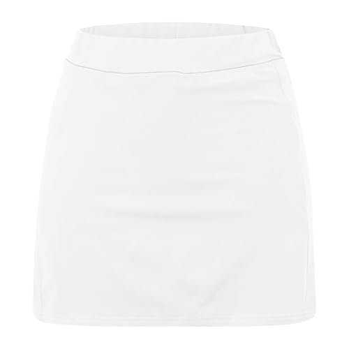 Girls Athletic Tennis Skirts with Bulit-in Shorts, Colorblock Casual High Waist Stretchy Flared Mini Skater for 2-13 Years4