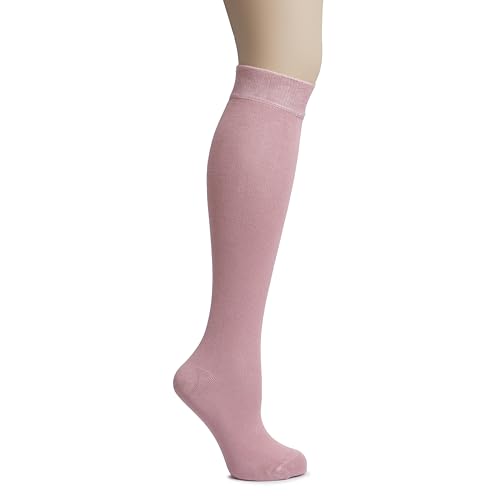 Image of Hugh Ugoli Women's Rayon Derived from Bamboo Knee High Socks Comfort Seam Long Dress Socks, Shoe Size 5-8 /8-11, 4 Pairs