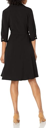 Sharagano Womens Button Front Pleated Shirt Casual Dress2