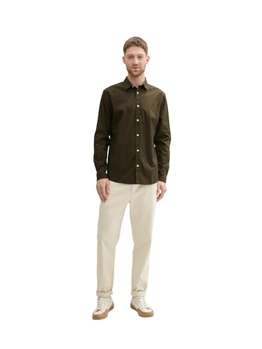 TOM TAILOR Herren Regular Fit Business Hemd mit Stretch, 11172 - Dark Rosin Green, XXL – Ansicht 4