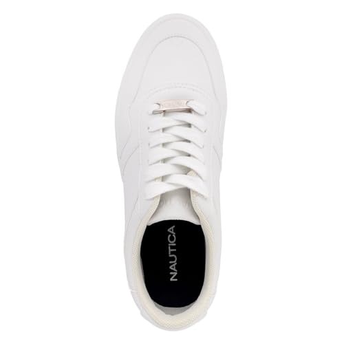 Image of Nautica Platform Sneakers for Womens Fashion Trendy Shoes White Casual Sneaker Thick Sole Everyday Walking Shoes