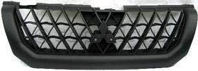 Evan-Fischer Grille Assembly Compatible with 2000-2001 Mitsubishi Montero Sport Painted Black Shell and Insert