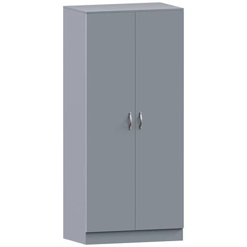 Armario de 2 puertas Vida Designs Riano mueble gris auxiliar con baldas de ropa 7
