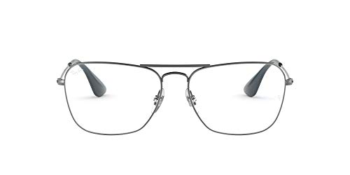 RX3610V Rectangular Metal Eyeglass Frames, Gunmetal/Demo Lens, 58 mm