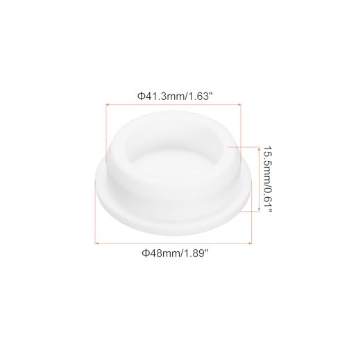 Image of MECCANIXITY High Temp Silicone Plug Mount Dia 41.3mm /1.63 Inch T Shaped Rubber Stopper Hole Plugs for Powder Coating Plating Waterproof Sealing Plugs White Pack of 1