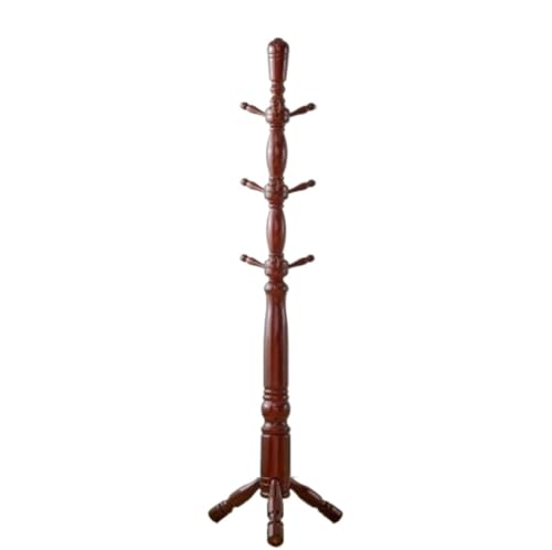 Porte-manteau autoportant en bois véritable pour entrée et bureau