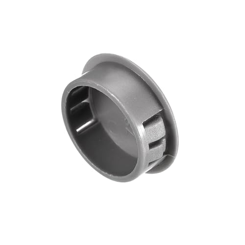 Image of uxcell 1-3 /16 inch Plastic Hole Plugs, 26Pcs Flush Type Panel Round Snap in Fastener Knockout Locking Plugs for Furniture Insert End Caps Panels, Gray