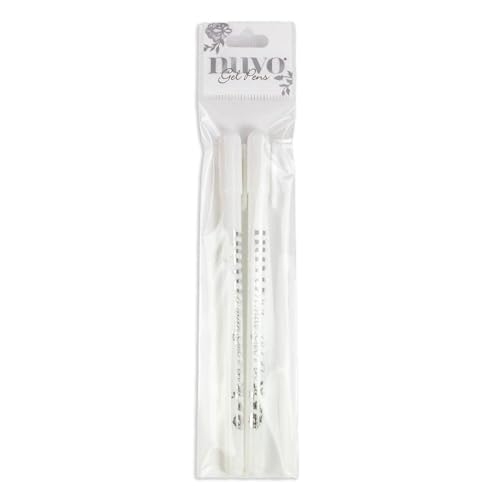 Nuvo - Paquete de 2 bolígrafos de gel blancos - 124n | Punta fina para detalles y resaltados precisos