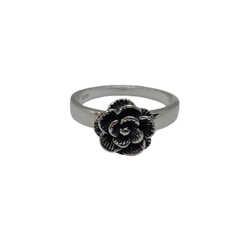Bague argent sterling anti allergie fleur pleine estampillée 925