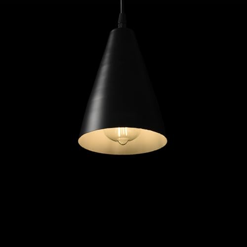 Image of BENE Hawaii Pendant Lamp, Mild Steel Indoor Modern Hanging Lamp, E-27 Base Ceiling Hanging Light for Home Decor, Kitchen, Living Room, Bedroom, 14 cm (Black, Pack of 1 Pc)