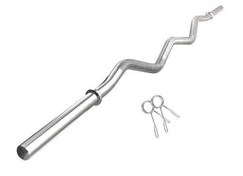 Image of DREAM FIT Premium Solid Chrome Plated 3 feet Curl Rod (25mm thick) with pair of spring locks - barbell bar for home gym