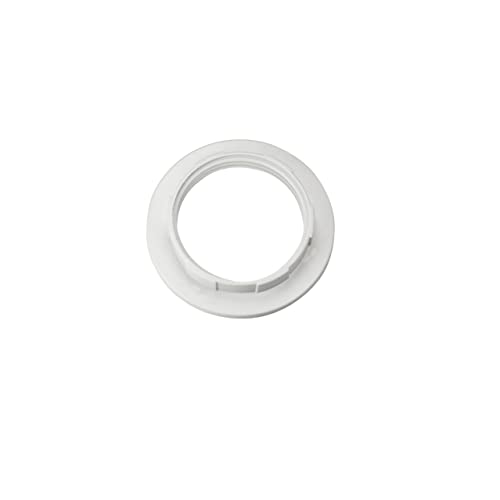 Image of E26 Lamp Shade Rings, White Light Socket Shade Ring, Aluminum Lamp Retainer Rings Replacement for Glass Light Fixture Porcelain Lamp Holder, Threaded Diameter 1-1 /2 Inch (39mm), 6-Pack