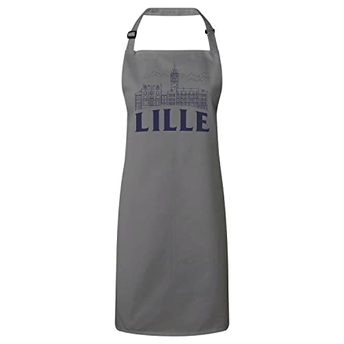 Tablier cuisine premium gris Lille pour cuisiner de bons plats du Nord en famille