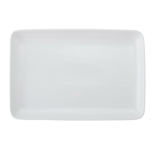Mikasa Chalk, Piatto da portata rettangolare in porcellana, 33 cm x 22 cm x 2,5 cm, con confezione