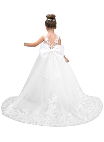 Flower Girl Dress Birthday Party Girl Dress First Communion Dress Princess Sleeveless Lace and Tulle Dress PY131