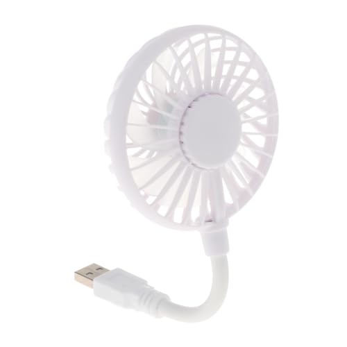 Image of Mini Portable USB Fan Desk Fan Bendable Cable for Travel Commute Lightweight White 28x8x2.8cm