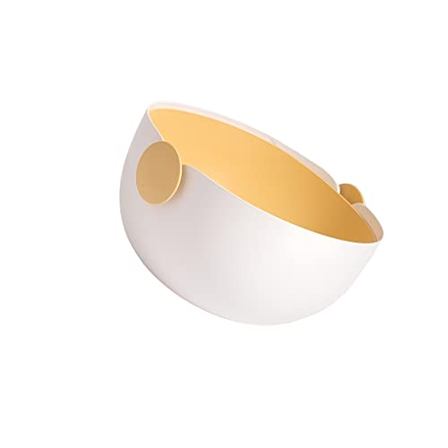 FIOERDTUIE Fruits Drain Basket Double-couche En Plastique Légumes Lavage Passoire À Manger Cuisine Passoire Conteneur Réutilisable, Blanc jaune