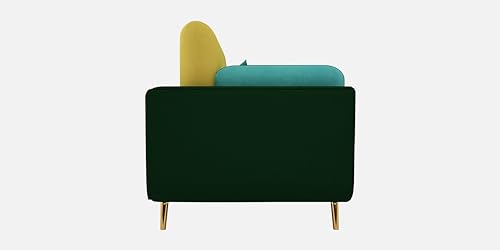 Image of Black Wood Modern Montez Luxurious Velvet 2 Seater Sofa for Bedroom, Living Room, Dining Room, Drawing Room, Home Office in Bug Resistant Wood (Turquoise & Green, 2 Seater)