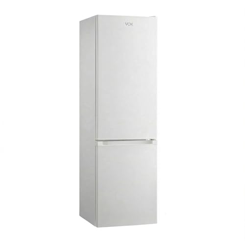 VOK Frigorífico Combi EVR-224DEW 224L, 170 cm Alto x 55 cm Ancho, Puerta Reversible, Bajo Nivel Sonoro 39 dB, Clase E, Cajón Verdulero, Blanco