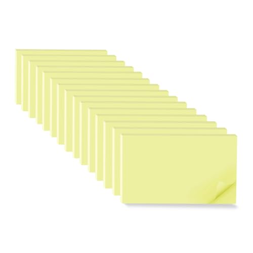 Image of (15 Pads) Sticky Notes 3x5 in,Light Yellow Notepads,Stickies,Memo Note Pad