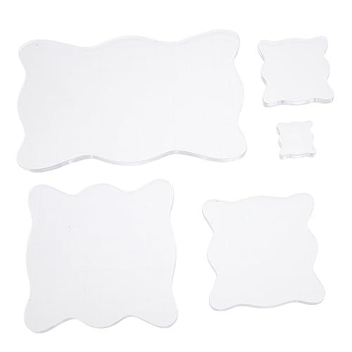 MUELODSIC 5Pcs Acrylic Stamp Blocks Transparent DIY Stamp Handles for Crafting Durable and Comfortable for Scrapbooking Card Making and Invitations