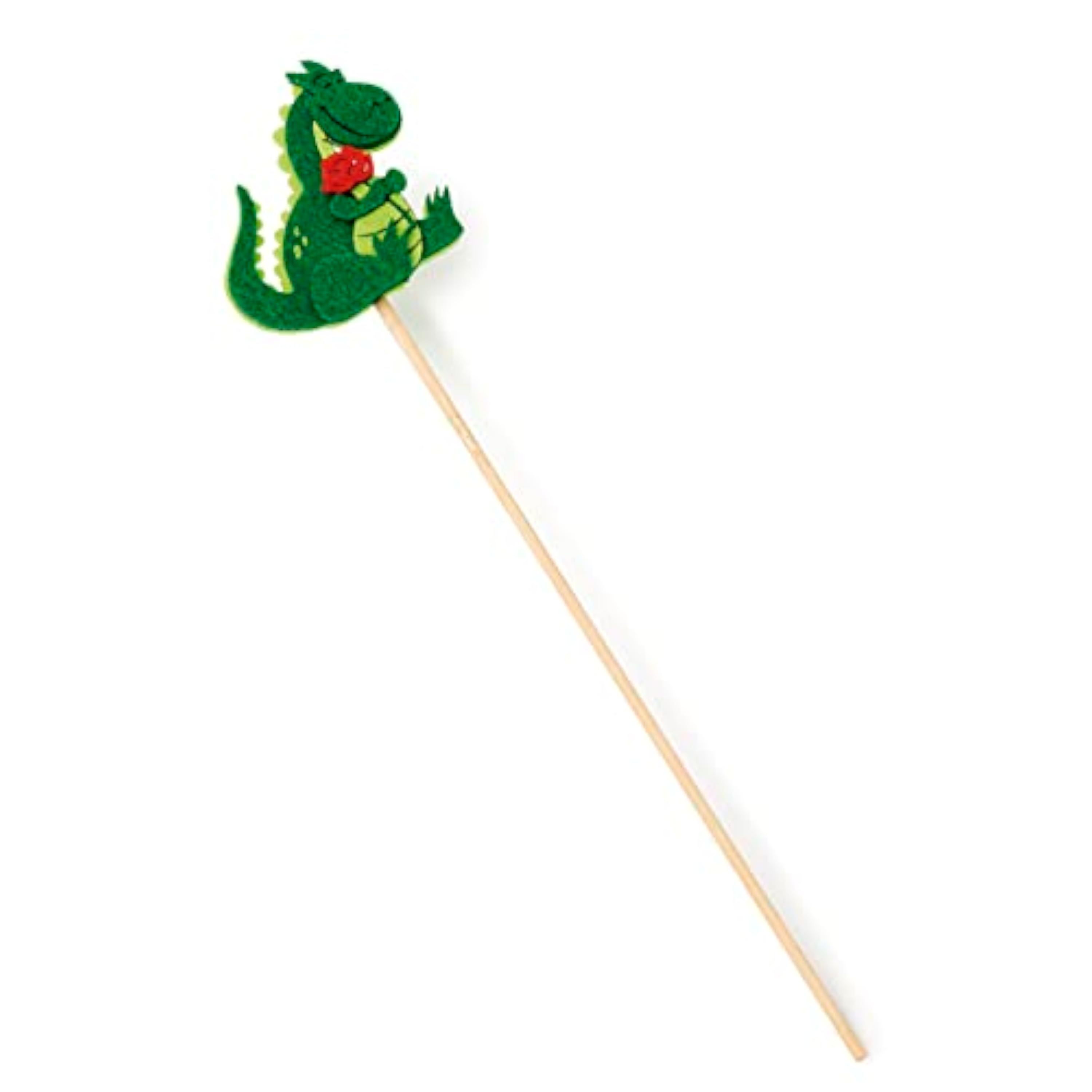 Pack de 6 pics de madera 25cm. Dragón Sant Jordi en fieltro