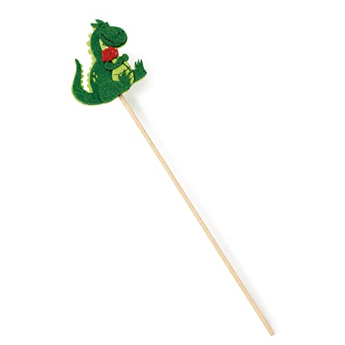 Pack de 6 pics de madera 25cm. Dragón Sant Jordi en fieltro