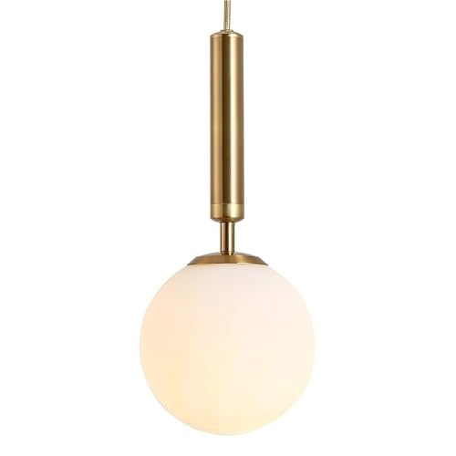 Suspension boule de verre pour îlot de cuisine et luminaire suspendu nordique pour chambre.