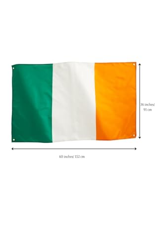 Runesol Ireland Flag 3x5, 91x152cm, St Patrick's Day, Irish Flag, Tricolour Banner, Paddy's Day, Brass Eyelet in Every Corner - Image 2