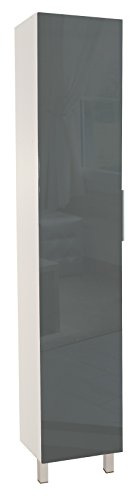 Berlioz Creations CB4BG Colonne Placard à Balais Gris Haute Brillance 40 x 34 x 210 cm, Fabrication 100% Française