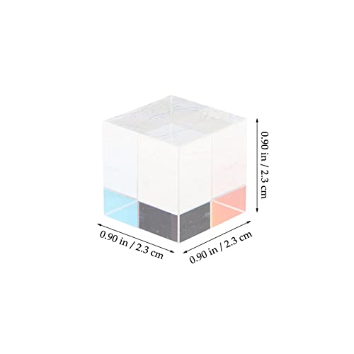 UKCOCO Würfel aus optischem Glas, Prisma mit Box, Maße 2,3 x 2,3 x 2,3 cm, für Lehrzwecke oder zur Dekoration