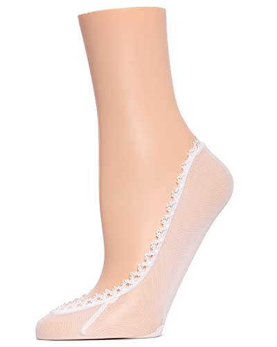 MeMoi Women's Mesh and Lace No Show Liner Socks2