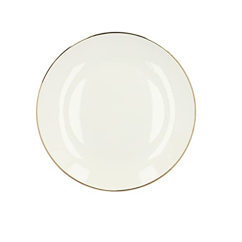HOMLA Auro Speiseteller 26 cm Porzellan goldener Rand Essteller weiß...