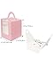 Bakepacker Auto-pop up Individual Cupcake Boxes with Window 25 Count Pink Single Cupcakes Box 3.7 x 3.7 x 4.3inch Cupcake Carrier