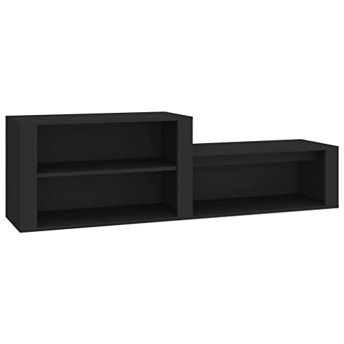 Eleganz Zapatero negro 150 x 35 x 45 cm de material de madera – Zapatero ahorra espacio para apartamentos pequeños, duradero y elegante