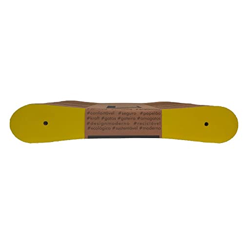 Gatomoderno Refil de Arranhador para Gatos de Papelão Kraft, Modelo São Paulo, Amarelo.