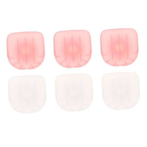 BEBEMOKO Juego de 6 brochas de maquillaje reutilizables para mascarilla, cubiertas de brochas de maquillaje antipérdida, brochas de maquillaje de viaje, cubiertas protectoras para cabezales de