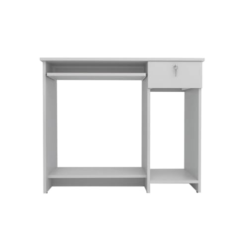Image of Star Engineered Wood Study Table with Multi-Purpose Table Desk for Students, Computer Study Table with Drawer & Keyboard Tray - White