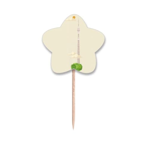 Drapeaux cure-dents Russie avec illustration étoile pour décoration de gâteau festive