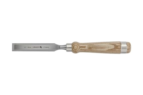 Högert Technik - Holzflachmeißel 20 mm mit Holzgriff - Länge: 14 cm - Flachmeißel für Holzbearbeitung - Mit Holzgriff/Holzmeißel/Schnitzwerkzeug für Holzschnitzerei