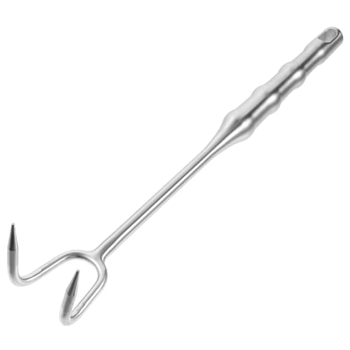 Unomor Handle Meat Hook 304 Stainless Steel Bbq Meat Flipper Sturdy Meat Turner Hook for Kitchen Bbq and Outdoor Activities