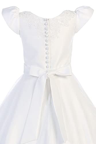 Pink Princess First Communion Dress for Girls - White 1st Holy Communion Dresses - Primera Comunion LDS Baptism Vestidos4