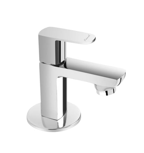 kamal full brass pillar tap - cubix prime | build quality | table mounted for basin | cold water only | quarter turn ceramic cartridge pillar tap faucet (deck mount installation type)