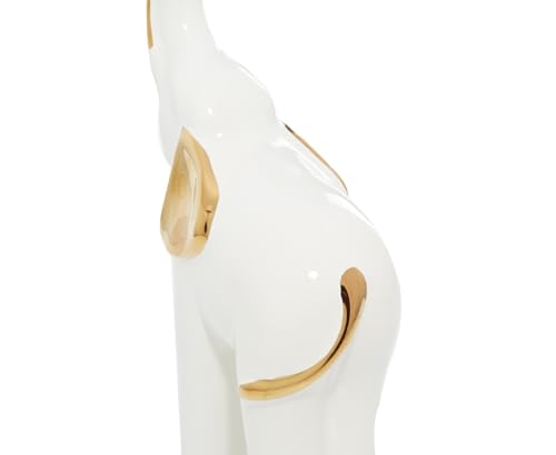 Estatua Decorativa de Elefante Cerámica Porcelana 14" H Set 2 miniatura 4