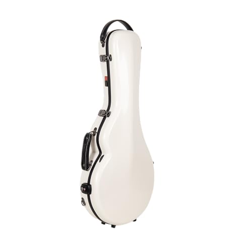 Image of Crossrock Mandola Case for Gibson A & F Style and Eastman F Style | 100% Fiberglass Hardshell, TSA Lock, Detachable Backpack - Milky White (CRF2020UMLMW)