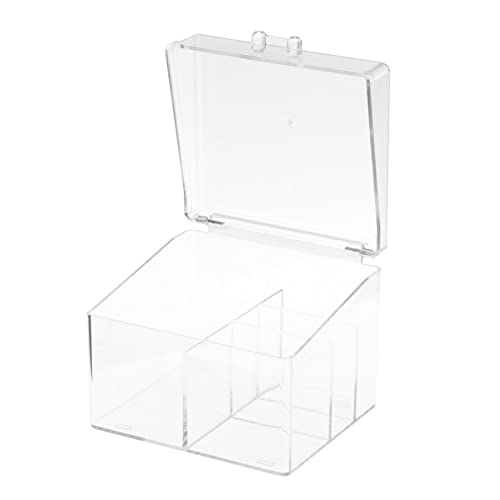 Almacenaje de cosméticos en caja con tapa transparente para evitar el polvo en el baño 2