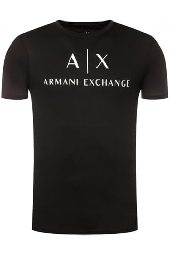 Armani Exchange Men's Tonal and Contrast Logo Core Crew Neck T-Shirt