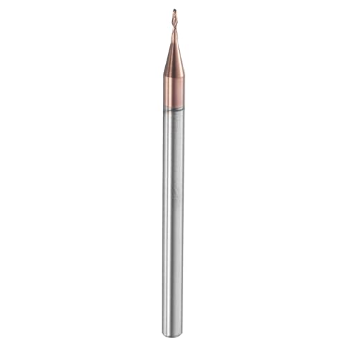Image of HARFINGTON Ball Nose End Mill 2 Flute 0.036 inch Diameter 1 /8 inch Shank Tungsten Carbide Uncoated Spiral CNC Router Bits 0.108 inch Cutting Length Single End Ball for Carving Engraving Grinding